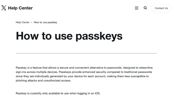 石鼓苹果维修店铺分享iOS用户如何通过通行密钥(Passkey)登录 